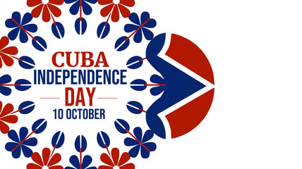 Simple and modern Cuba Independence Day banner design on white background, perfect for celebrating freedom and unity