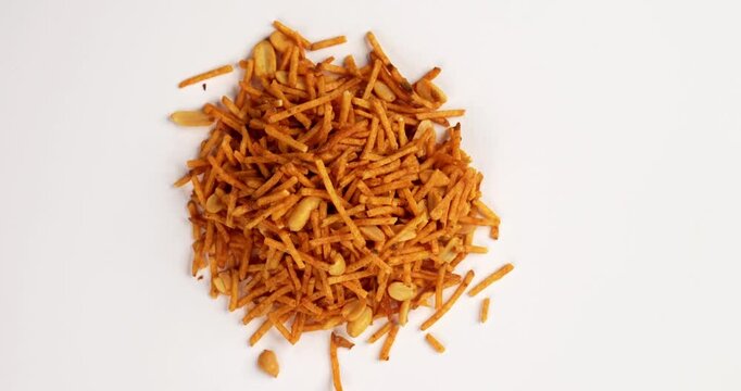 Falahari chivda or upwas chevda, a traditional farali chivda mixture made with dry fruits, potatoes and spices, enjoyed during Indian fasting days as a crunchy namkeen snack