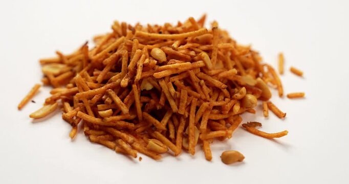 Falahari chivda or upwas chevda, a traditional farali chivda mixture made with dry fruits, potatoes and spices, enjoyed during Indian fasting days as a crunchy namkeen snack