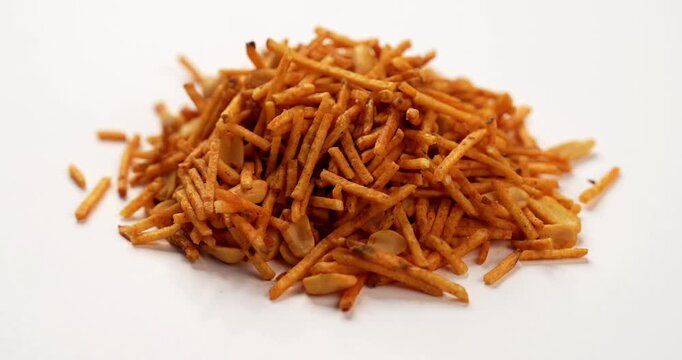 Falahari chivda or upwas chevda, a traditional farali chivda mixture made with dry fruits, potatoes and spices, enjoyed during Indian fasting days as a crunchy namkeen snack