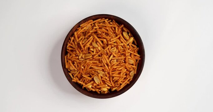 Falahari chivda or upwas chevda, a traditional farali chivda mixture made with dry fruits, potatoes and spices, enjoyed during Indian fasting days as a crunchy namkeen snack