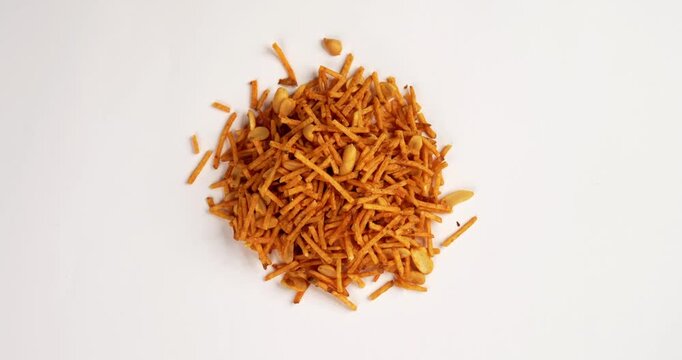 Falahari chivda or upwas chevda, a traditional farali chivda mixture made with dry fruits, potatoes and spices, enjoyed during Indian fasting days as a crunchy namkeen snack