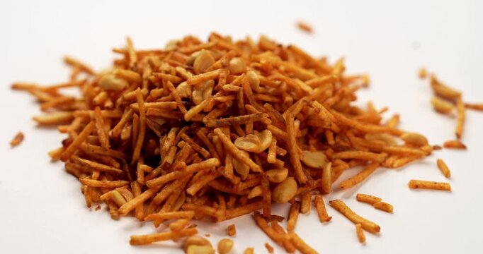 Falahari chivda or upwas chevda, a traditional farali chivda mixture made with dry fruits, potatoes and spices, enjoyed during Indian fasting days as a crunchy namkeen snack