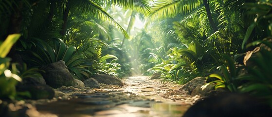 Lush Tropical Foliage and Exquisite Trees