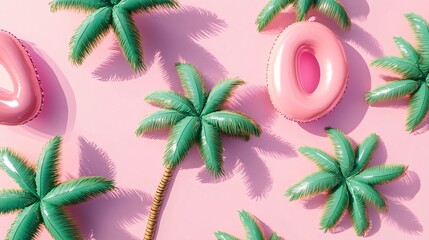 Exotic palm inflatable pool float pattern