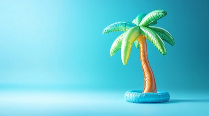 Vibrant Palm Inflatable Toy against Blue