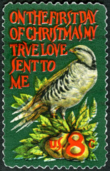 USA - 1971: show Partridge in a Pear Tree by Jamie Wyeth, on the first day of christmas my true love sent to me, 1971