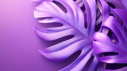 Vibrant Purple Tropical Palm Leaves