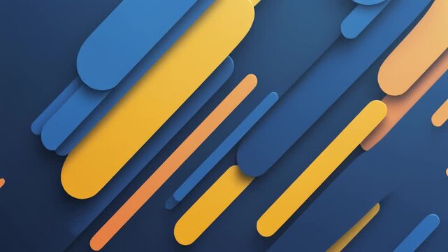 Abstract Geometric Background with Overlapping Blue and Orange Rounded Rectangles image photo