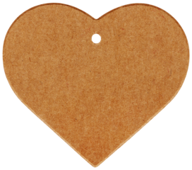 Brown cardboard isolated heart, symbol of love, element for Valentine's Day collage