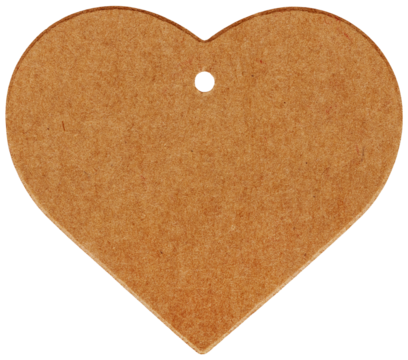 Brown cardboard isolated heart, symbol of love, element for Valentine's Day collage