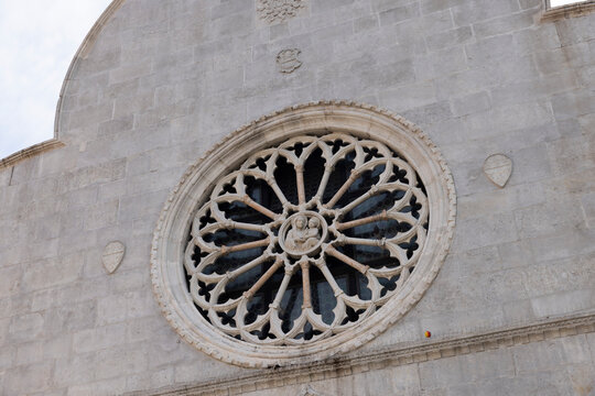Muggia dome detail Giovanni e Paolo on the Adriatic coast, Italy