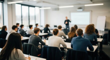 University Students Participating in Classroom Workshop &mdash; Teacher Leading Presentation for Higher Education Group