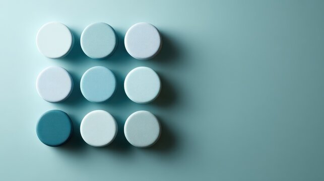 Minimalistic design with blue circular patterns for modern decor and art inspiration, Brain Teaser Month