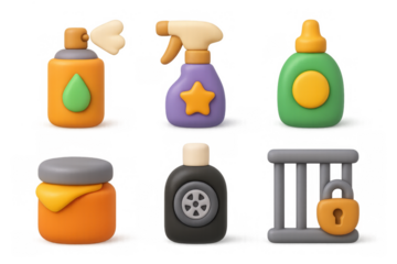 Car care icons collection for maintenance and cleaning design projects