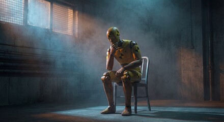 crash test dummies in thinking pose