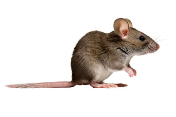 Seitliche Ansicht einer Maus vor transparenten Hintergrund