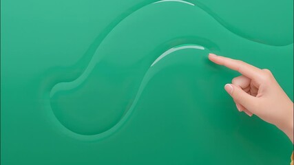 Woman teacher pointing a green chalkboard background, ideal for advertisements related or educational school