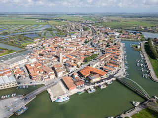 Marano city aerial view, friuli venezia giulia, italy