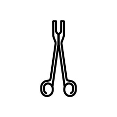 Surgical instrument forceps vector icon medical clamp tool outline illustration surgical equipment 100 char