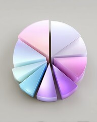 Obraz premium Colorful Pie Chart Diagram on Light Background