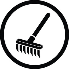 Silhouette rake icon circle vector Illustrator