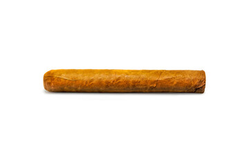 Original cuban cigar isolated on white background. Close-up