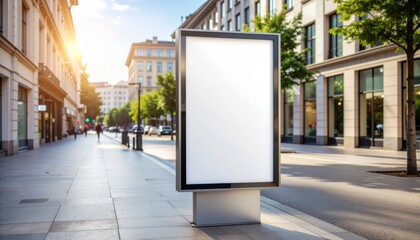 City Sidewalk Outdoor Poster Frame Mockup
