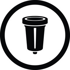 Silhouette Water Filter cartridge inside a circle frame vector Illustrator