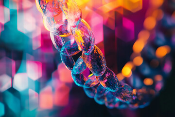 Colorful molecular structure showing futuristic biology, genetic mutations, and medical science, generative ai