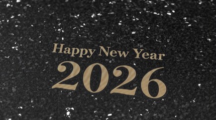 Happy New Year 2026 on Sparkle Background