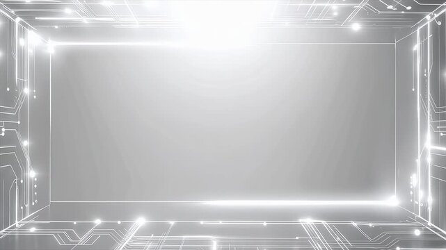 テクノロジー回路 近未来フレーム 回転