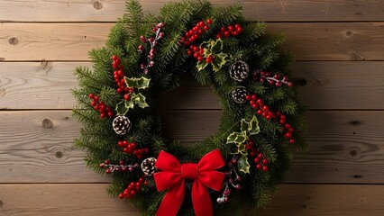 Christmas wreath on the door.
