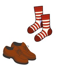red socks isolated on white , shoes icon 