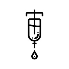 Naklejka premium IV Drip Infusion Set with Liquid Drop on White Background
