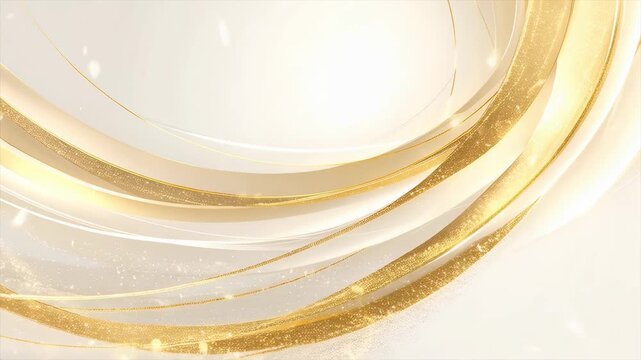 輝く金色ラインと粒子が煌めく優雅な抽象背景素材