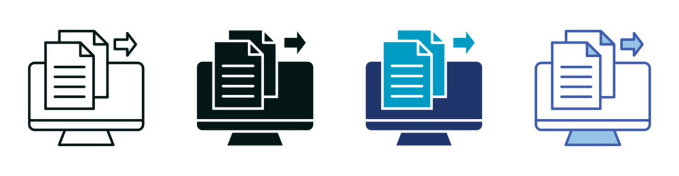 Data Entry Icon Set Consisting of Multiple Styles Vector Illustration