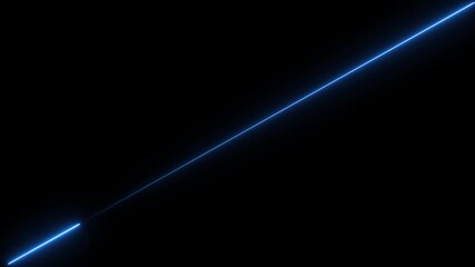 Abstract blue neon line animation zooming into the darkness, a simple looping motion graphic for futuristic backgrounds and technology concepts