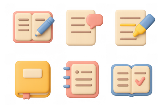 Educational icon set for academic and study themes: simple design for learning tools and resources - Powered by Adobe