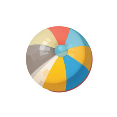 Obraz premium Flat colored beach ball icon illustration