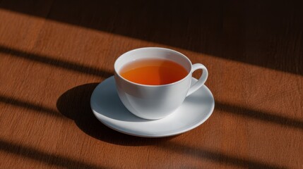 Savoring rising warmth a cup of tea in clean ceramic isolation indoor setting tranquil concept