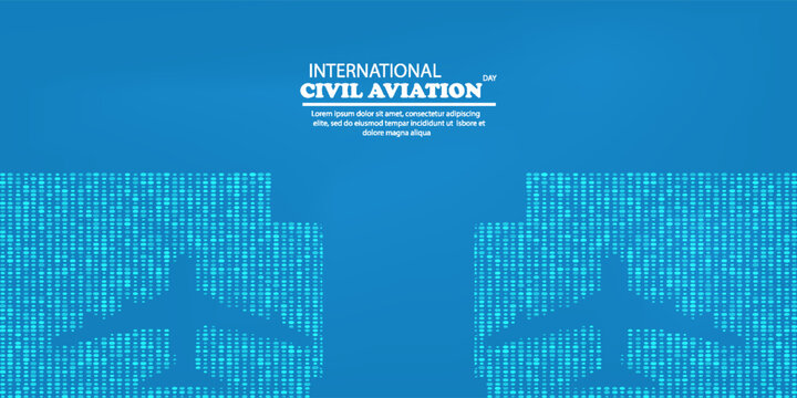 vector graphic of international civil aviation day celebration on flat design. vector illustration