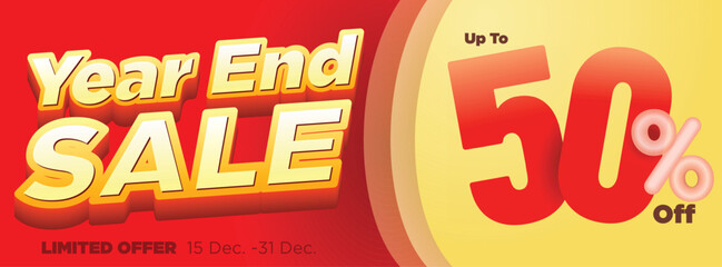 year end sale banner. modern clean style. promotional sale banner template vector illustration