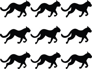 set of silhouettes of animals