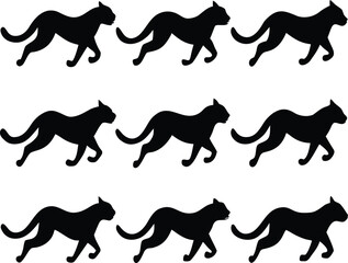 set of silhouettes of animals