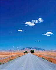 Road Leading to Mountain Under Blue Sky