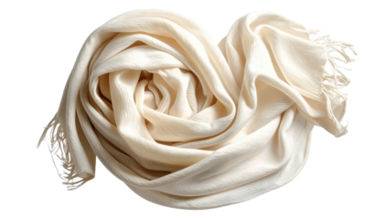 Beautiful visual representation of scarf, wool, cream emphasizing realism and artistic photography approach for modern branding and lifestyle isolated on transparent background