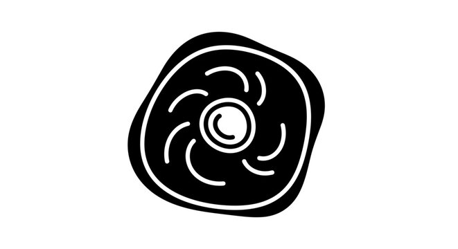 Black and White Amoeba Illustration Microscopic Organism Concept.