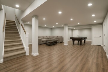 Fototapeta premium Modern spacious basement design.