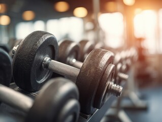 Dumbbell rack in gym